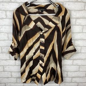 Lafayette 148 New York Tiger Animal Print Shirt